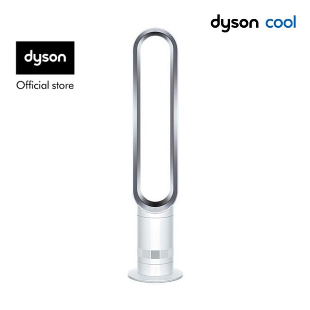 Dyson รุ่น AM07 พัดลมทาวเวอร์ไร้ใบพัด สีขาว/เงิน (White/Silver) เทคโนโลยี Air Multiplier สร้างกระแสลมทรงพลังและนุ่มนวล
