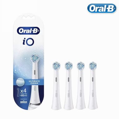 Oral-B io ULTIMATE CLEAN หัวเปลี่ยนแปรงสีฟันไฟฟ้า สีขาว (4 ชุด)