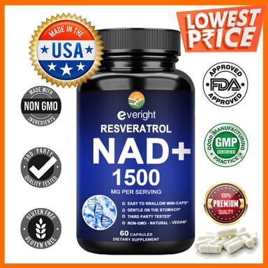 แคปซูล NAD+ ผสม Resveratrol สารต้านอนุมูลอิสระ สนับสนุนพลังงานเซลล์ คืนความมีชีวิตชีวา