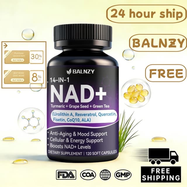 อาหารเสริม Balnzy NAD พร้อมระดับ Nicotinamide Riboside Resve