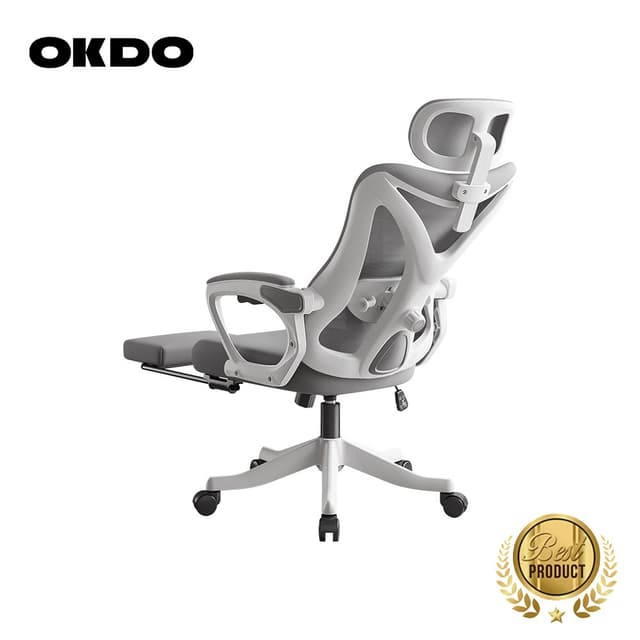 OKDO NEXUS ปรับเอนเต็มที่ 145° เก้าอี้สำนักงาน เก้าอี้ทำงาน 