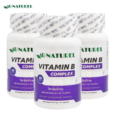[แพ็ค 3 ขวด] Vitamin B Complex วิตามินบีรวม โอเนทิเรล AU NATUREL Vitamin B1 B2 B3 B5 B6 B7 B9 B12 วิตามินบี