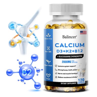 Balincer Vitamin D3 + K2 + B12 2000mg แคปซูลใช้สําหรับกระดูกและข้อ เสริมแคลเซียม เสริมสุขภาพภูมิคุ้มกัน