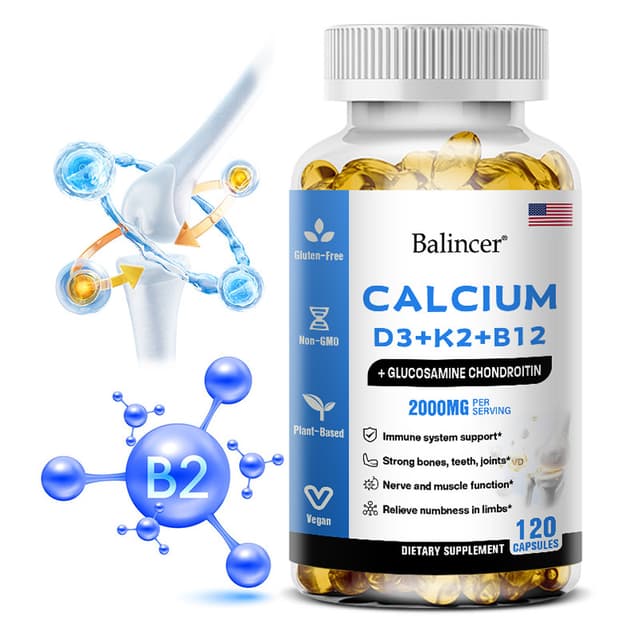 Balincer Vitamin D3 + K2 + B12 2000mg แคปซูลใช้สําหรับกระดูก