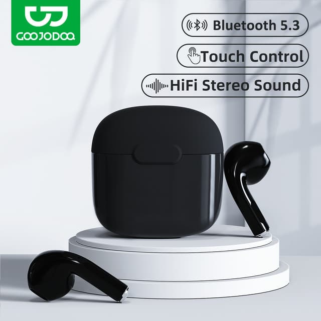 GOOJODOQ BT5.3 หูฟังไร้สายอัตโนมัติคู่ Comfort Fit Hi-Fi Sou