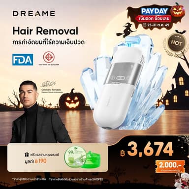 Dreame Sapphire IPL Hair Removal 21J เครื่องเลเซอร์กำจัดขนแบบ IPL Ice-Cooling 8 ระดับ ปกป้องผิวจากความร้อน