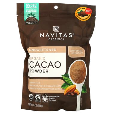 ผงคาเคา Navitas, Now, Organic Cacao Powder, Ketofriendly, Superfoods