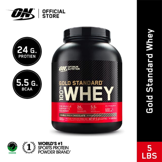 Optimum Nutrition รุ่น Gold Standard Whey Protein 5 Lbs. Whey Protein เวย์คอนเซนเทรต Concentrate [ส่งฟรี!!]