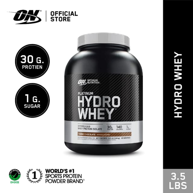 Optimum Nutrition Hydro Whey 3.5 Lbs. Hydrolysate ไฮโดร ไลซ์เวย์โปรตีน**ฝาดำ** [ส่งฟรี!!]