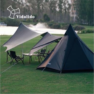 Vidalido Teepee MS , MX Pro เต็นท์กระโจมขนาดใหญ่ ไซส์ กางง่ายสวยงาม(รุ่นมีเสากลาง สามารถใส่เสาAได้)