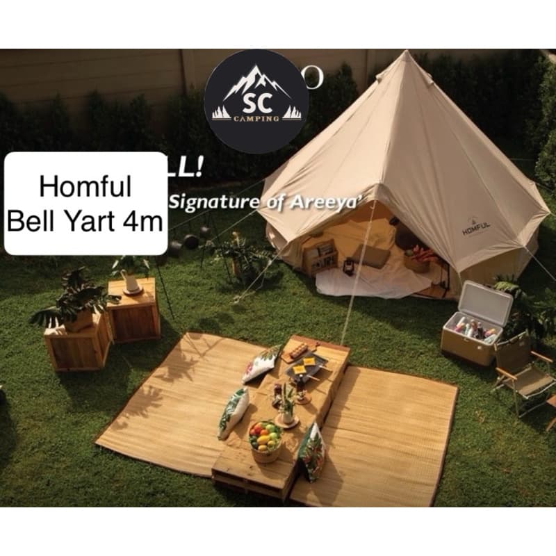 Homful Bell Yart Tent เต็นท์กระโจม ผ้าTC Cotton (มีราคาส่ง) รับประกัน1ปี มีให้เลือก 3 ขนาด https://lnwchill.com