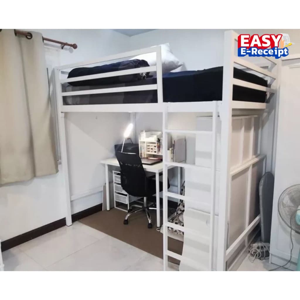 เตียง2ชั้น ชั้นล่างโล่งบันไดปีนหน้าเตียง กันตกเต็ม ทำจากเหล็กกล่องอย่างดี มี 4 ขนาดให้เลือก https://lnwchill.com