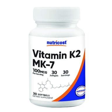 Nutricost USA Vitamin K2 MK7 วิตามินเค 2 100 mcg บำรุงกระดูก หัวใจให้แข็งแรง GMP NON-GMO NON-Gluten
