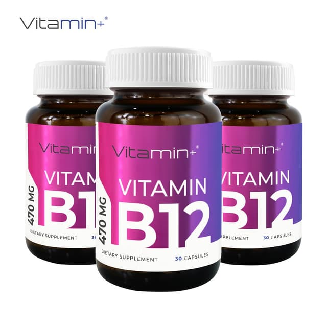 [แพ็ค 3 ขวด] วิตามินบี12 วิตามินพลัส Vitamin B12 Vitamin+ วิ