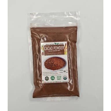 [ถุงซิป] ผงคาเคา ออร์แกนิค 100% (Organic Cacao Powder)ปริมาณ 100 กรัม
