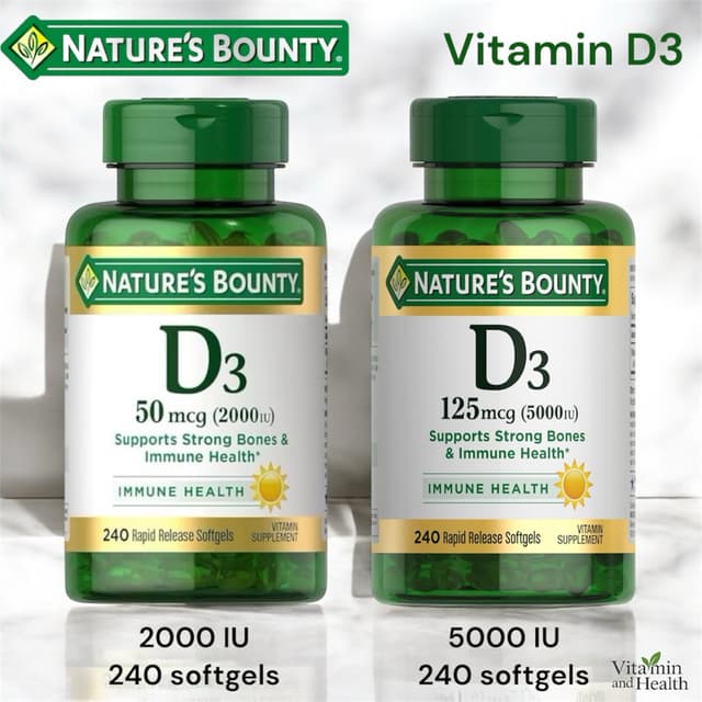 ✅พร้อมส่ง วิตามินดี3 ☀️Nature’s Bounty, Vitamin D3, Immune H