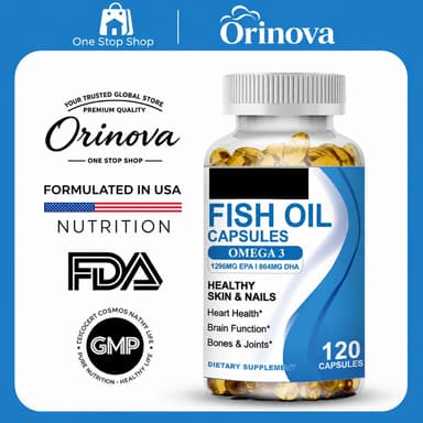 Fish Oil Omega 3 น้ำมันปลาโอเมก้า3 ผสม EPA DHA ดูแลหัวใจ บำรุงสมอง ข้อต่อและผิวพรรณ [120 แคปซูล]