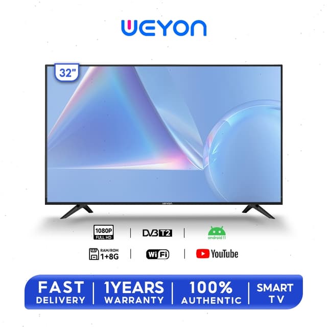 WEYON ทีวี 32 นิ้ว Smart TV  ทีวีของแท้ ภาพชัดเจน HD จัดส่งร