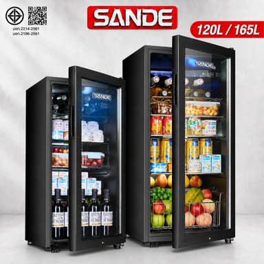 SANDE ⚡️[ลดเพิ่ม 40%]⚡️ ตู้เย็นประตูเดียว 90/120/165L ตู้แช่เครื่องดื่มในครัวเรือน【จัดส่งด่วน 12 ชั่วโมง】