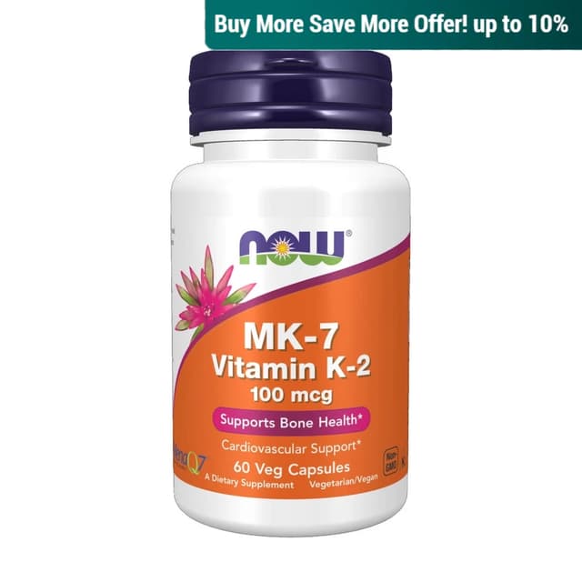 Now Foods, Vitamin K-2 (MK-7), 100 mcg, 60 Veg Capsules