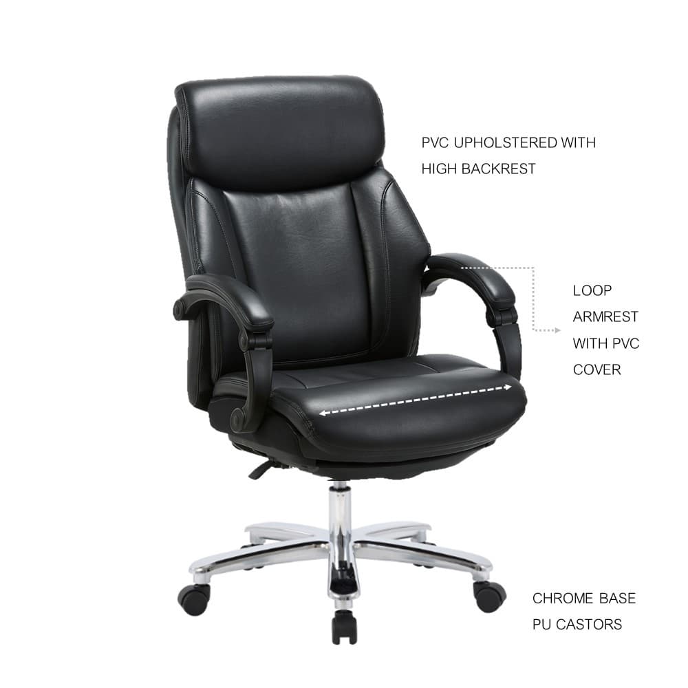 INDEX LIVING MALL เก้าอี้สำนักงานพนักพิงสูง เก้าอี้ผู้บริหาร เก้าอี้เบาะหนัง รุ่น เกลน - สีดำ เก้าอี้สีดำ รองรับน้ำหนักสูงสุด 125 กิโลกรัม https://lnwchill.com