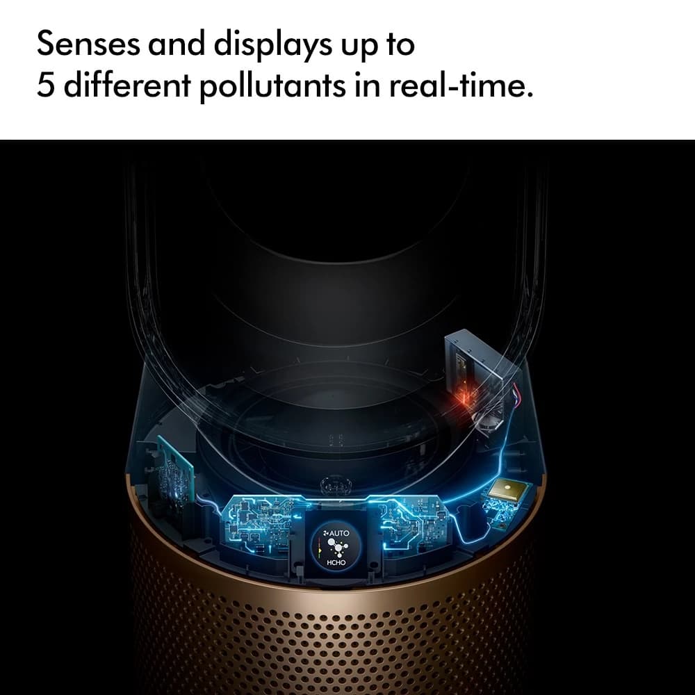 Dyson รุ่น TP09 Purifier Cool Formaldehyde เครื่องฟอกอากาศและพัดลม สีขาวทอง พร้อมเทคโนโลยีกำจัดสารฟอร์มาลดีไฮด์อย่างถาวร https://lnwchill.com