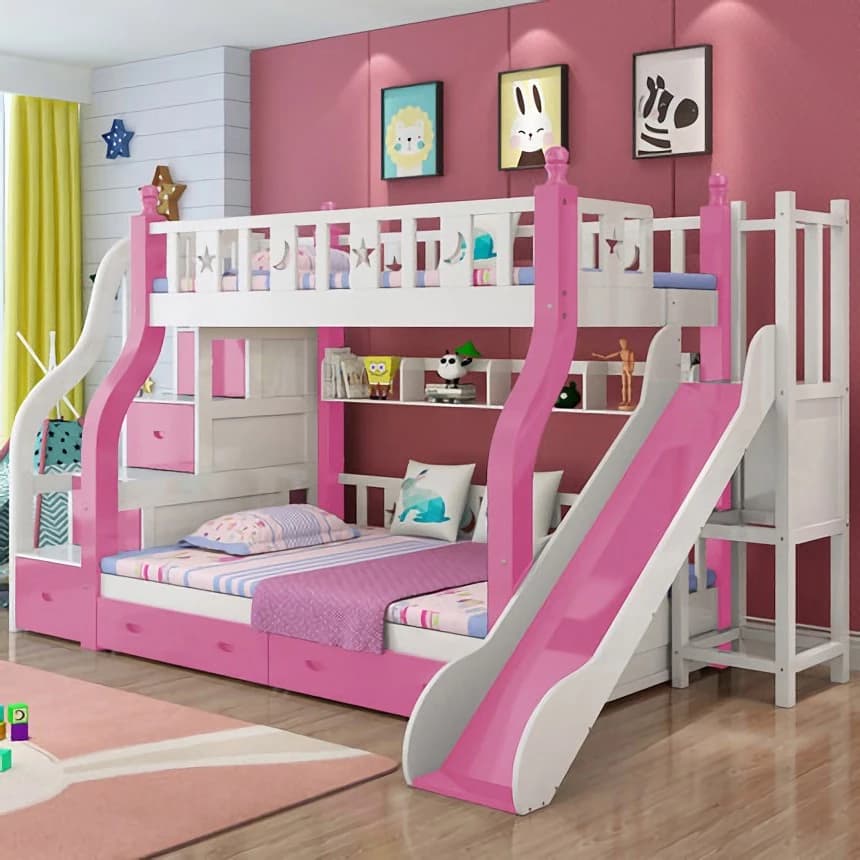 BAIERDI MALL เตียงสองชั้น เตียง 2 ชั้น ตียงคู่ไม้เนื้อแข็งทั้งหมดสองชั้นบนล่าง สองชั้นในหอพักพนักงาน อพาร์ตเมนต์ขนาดเล็ก https://lnwchill.com