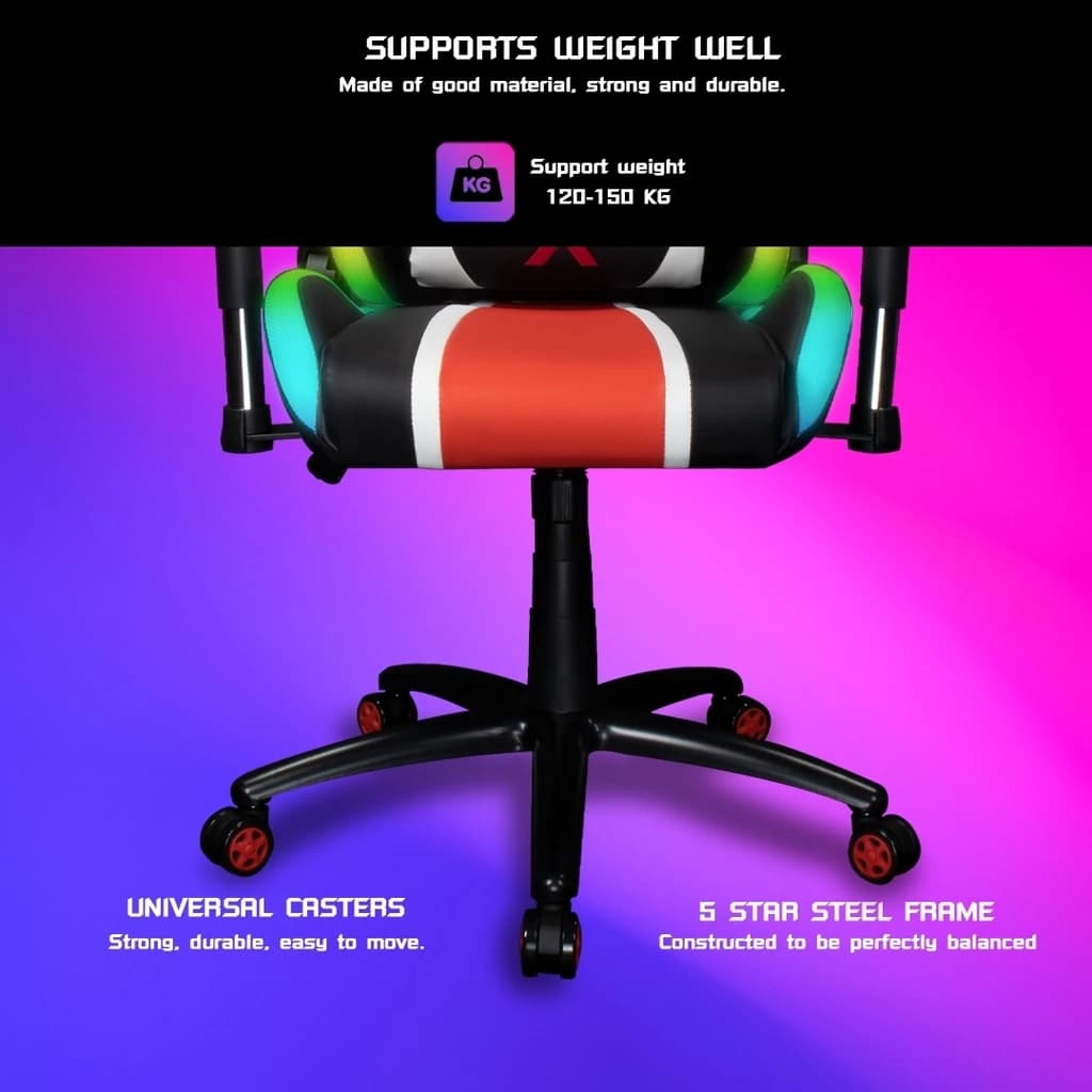Nubwo เก้าอี้เกมมิ่ง เก้าอี้ทำงานมีไฟ GAMING CHAIR RGB Spectrum E-Sport ปรับได้หลายโหมด เอนได้ 180 องศา รุ่น X113 ลดอาการปวดเมื่อย นุ่มสบาย ตามหลักสรีระศาสตร์ https://lnwchill.com