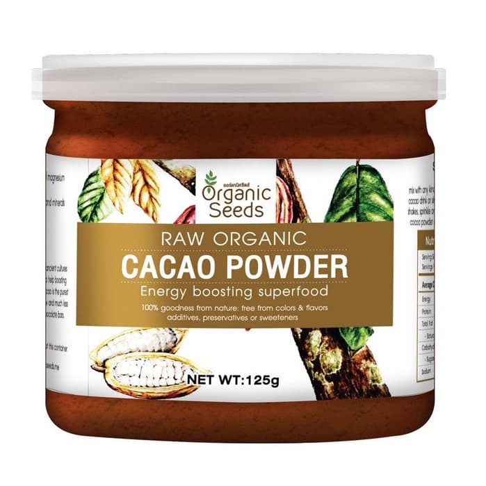 Organic Seeds รุ่น Cacao Powder ผงคาเคาออร์แกนิก 100% ขนาด 125 กรัม แหล่งรวมสารต้านอนุมูลอิสระและแมกนีเซียมเพื่อสุขภาพ https://lnwchill.com