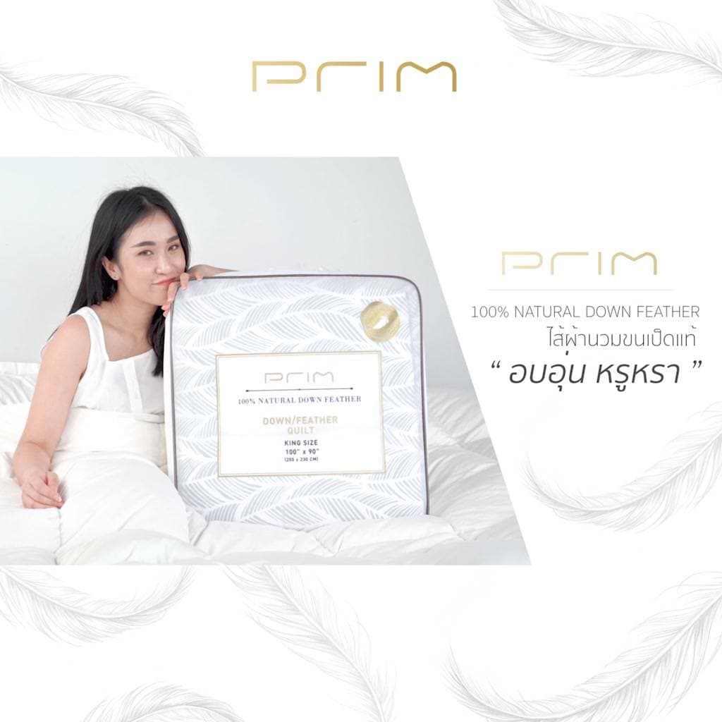 PRIM รุ่น ไส้ผ้านวมขนเป็ดแท้ 100% ขนาด 60x90 นิ้ว และ 100x90 นิ้ว สีขาว มอบความอบอุ่น นุ่มสบาย ป้องกันไรฝุ่น เพื่อการนอนหลับที่เหนือกว่า https://lnwchill.com