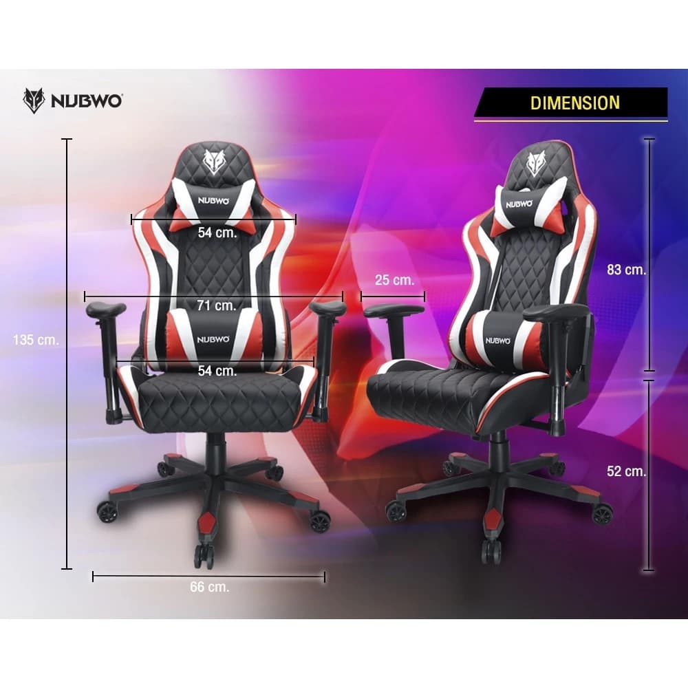 Nubwo เก้าอี้เกมมิ่ง เก้าอี้เกมมิ่งเพื่อสุขภาพ เก้าอี้ทำงาน ดีไซน์เท่ Gaming Chair E-Sport เอนได้ 160 องศา เก้าอี้เบาะ นุ่ม เกรดคุณภาพ รองรับ 160 กก. ส่วนสูง 160-190 รุ่น NBCH-020 https://lnwchill.com