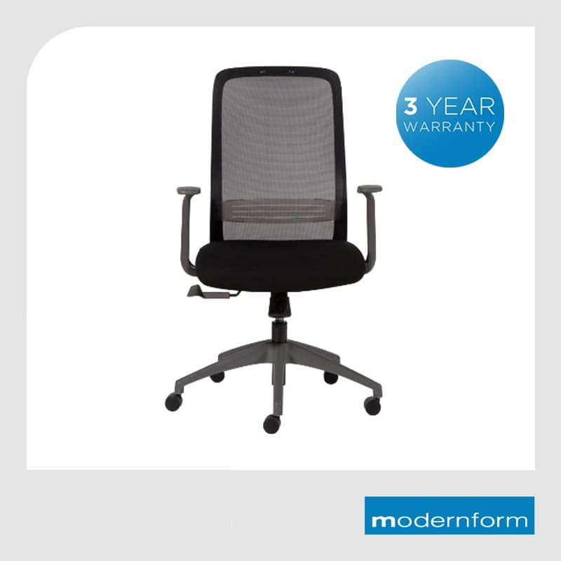 Modernform เก้าอี้สำนักงาน รุ่น ERA S ระบายอากาศดีเยี่ยม พนักพิงกลาง สีดำ เก้าอี้สีดำ https://lnwchill.com