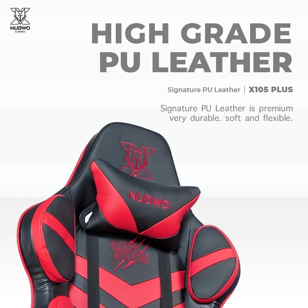 NUBWO เก้าอี้เล่นเกม เก้าอี้ทำงาน GAMING CHAIR นุ่มสบาย ตามหลักสรีระศาสตร์ รับน้ำหนักได้ถึง 180 กก. เหมาะกับคนสูง 160-180 ซม. เก้าอี้เกมมิ่ง รุ่น X105+ https://lnwchill.com