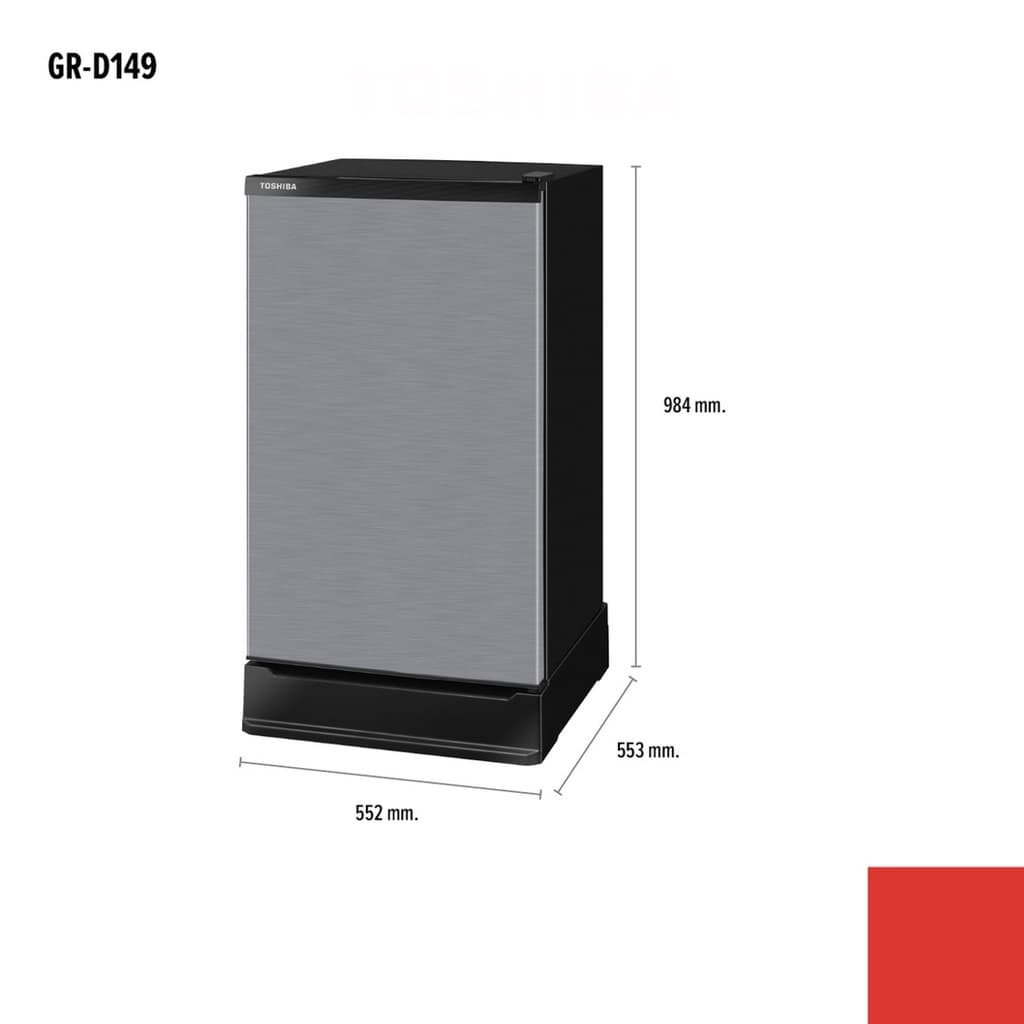TOSHIBA GR-D149 ตู้เย็น 1 ประตู 5.2 คิว Super Direct Cool ช่องแช่ใหญ่จุใจ ดีไซน์มินิมอล เย็นเร็ว ประหยัดไฟ น้ำยา R600a รับประกันคอมเพรสเซอร์ 10 ปี https://lnwchill.com