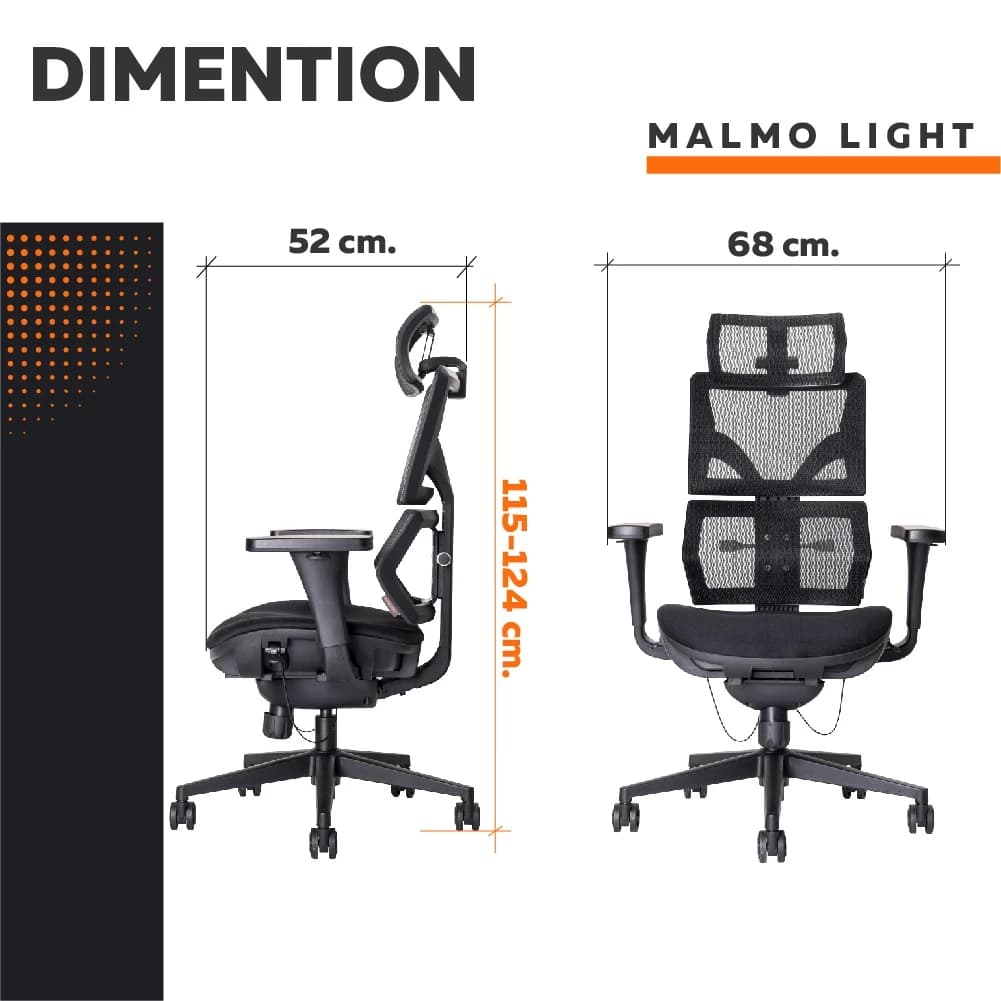 Ergotrend เก้าอี้เพื่อสุขภาพเออร์โกเทรน รุ่น Malmo Light เก้าอี้สีดำ ระบายอากาศดีเยี่ยม นุ่มสบาย ตามหลักสรีระศาสตร์ Ergonomic เก้าอี้พนักพิงสูง ลดอาการปวดเมื่อย เกรดคุณภาพ https://lnwchill.com