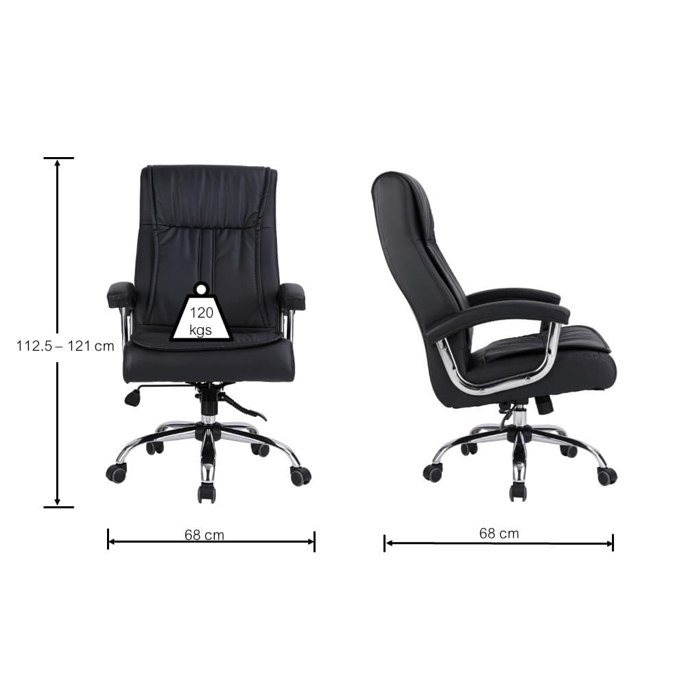 INDEX LIVING MALL เก้าอี้ผู้บริหาร เก้าอี้เบาะหนัง  Ergonomic เก้าอี้สำนักงานพนักพิงสูง รุ่น แจ็คสัน - สีดำ เก้าอี้สีดำ รองรับน้ำหนักได้ถึง 120 กก. https://lnwchill.com