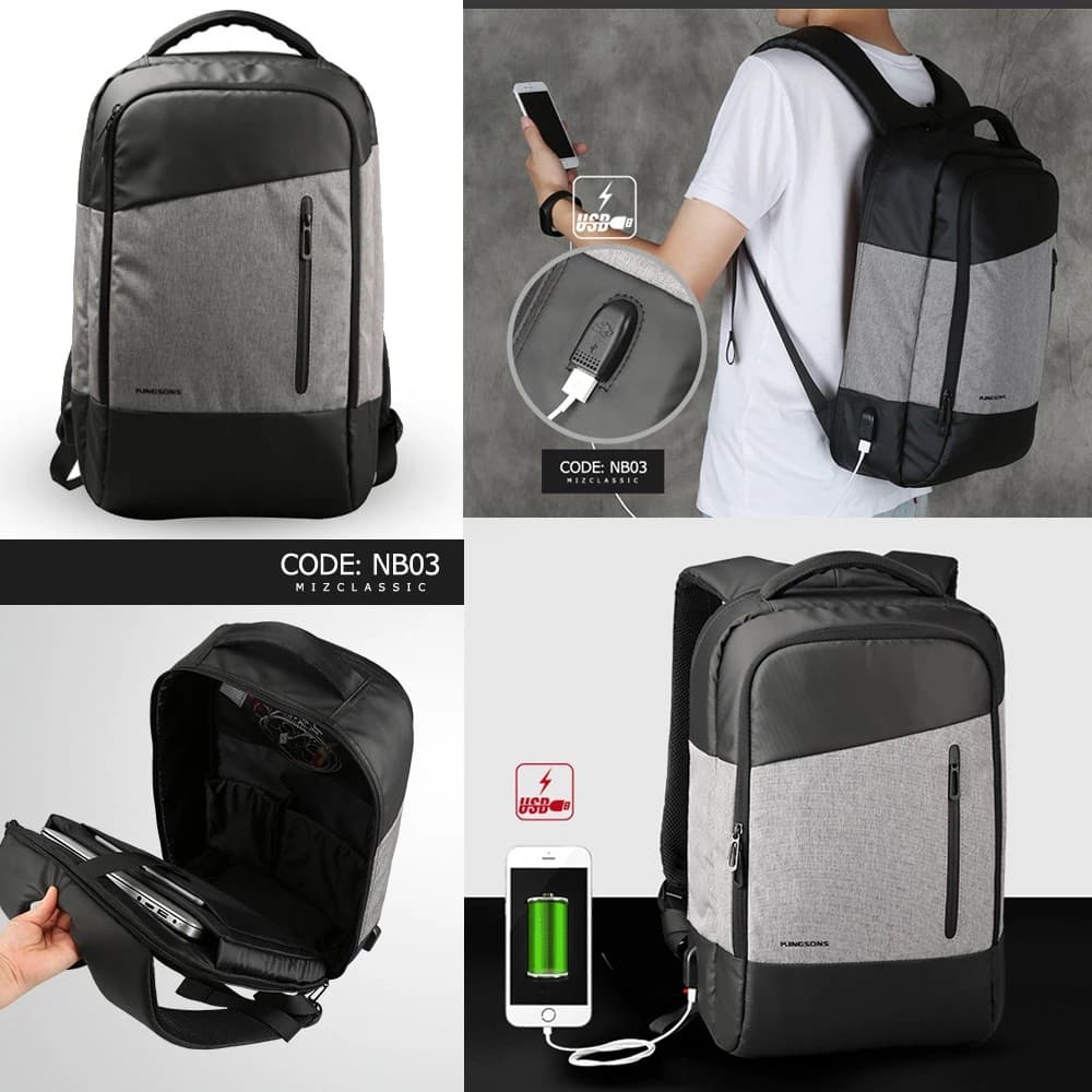 Kingsons NB03 กระเป๋าโน๊ตบุ๊ค ช่องเสียบ USB เกรดคุณภาพ กระเป๋าคอมพิวเตอร์ กระเป๋าคอม พกพาสะดวก กระเป๋า laptop Macbook https://lnwchill.com