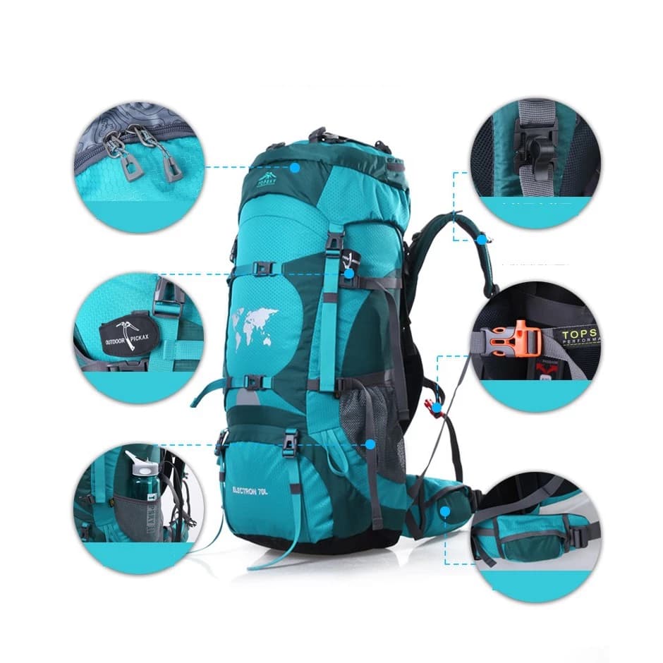 DF01 Topsky ขนาด 70+10 L (เสริมโครง) เป้กันน้ำ หิมะ ลม สะพายหลังขนาดใหญ่ ฟังค์ชั่นครบ รับน้ำหนัก ทนทาน คุณภาพพรีเมี่ยม https://lnwchill.com