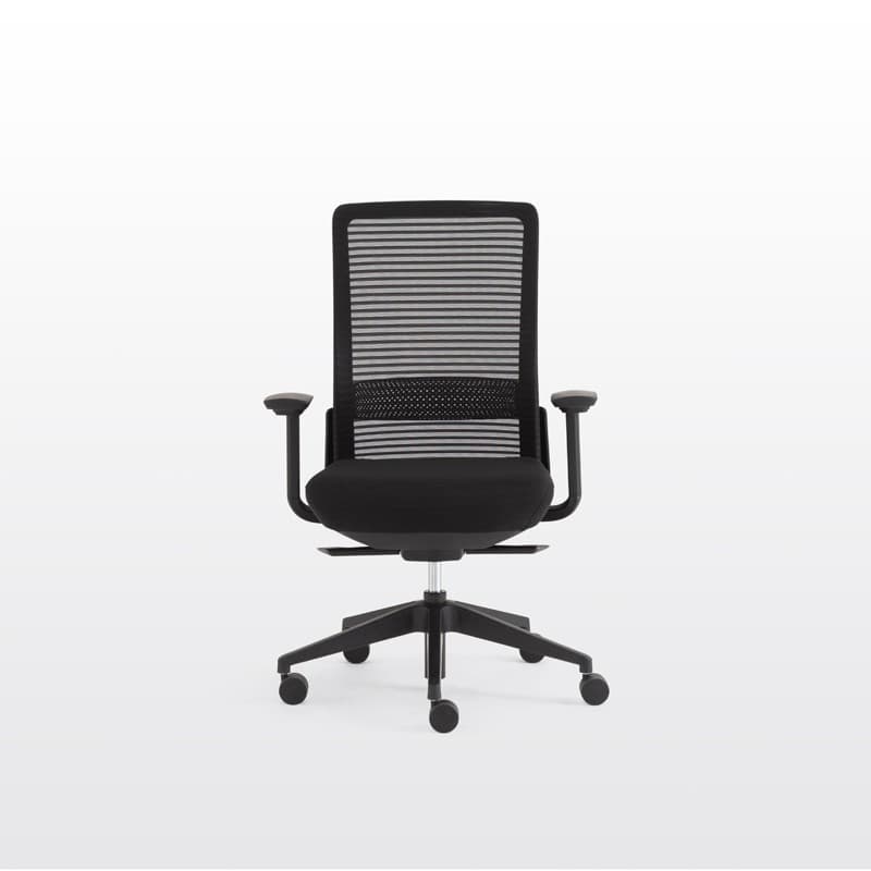 Modernform เก้าอี้สำนักงาน เก้าอี้เพื่อสุขภาพ รุ่น Series 15S เก้าอี้สีดำ แขนปรับได้ ขาไนลอน เบาะผ้าดำ พนักพิงตาข่ายสีดำ ระบายอากาศดีเยี่ยม https://lnwchill.com