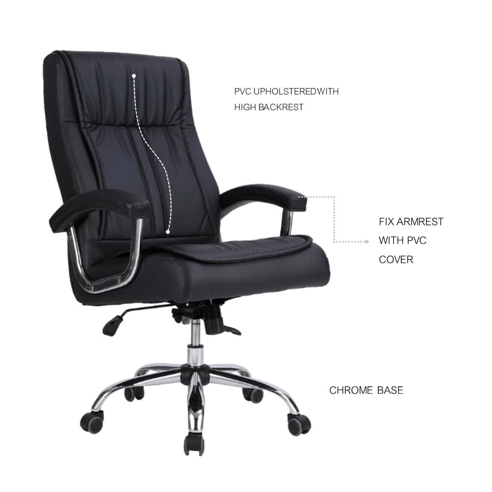 INDEX LIVING MALL เก้าอี้ผู้บริหาร เก้าอี้เบาะหนัง  Ergonomic เก้าอี้สำนักงานพนักพิงสูง รุ่น แจ็คสัน - สีดำ เก้าอี้สีดำ รองรับน้ำหนักได้ถึง 120 กก. https://lnwchill.com