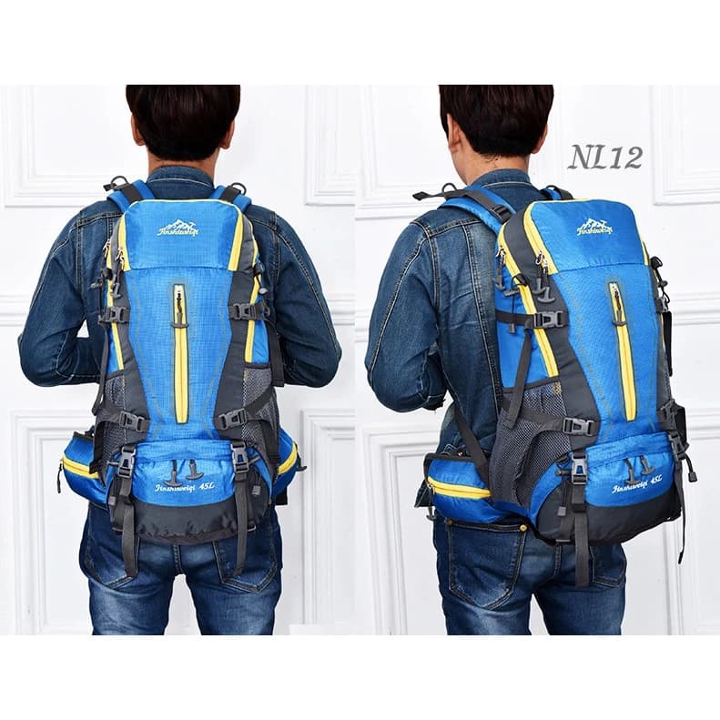 NL12 กระเป๋าเป้เดินป่า ขนาดกระเป๋า 45 L (เสริมโครง) เป้รับน้ำหนัก เป้ทนทาน เป้สะพายหลัง เป้เดินทาง เป้ลุย โครงอลูมิเนียม https://lnwchill.com