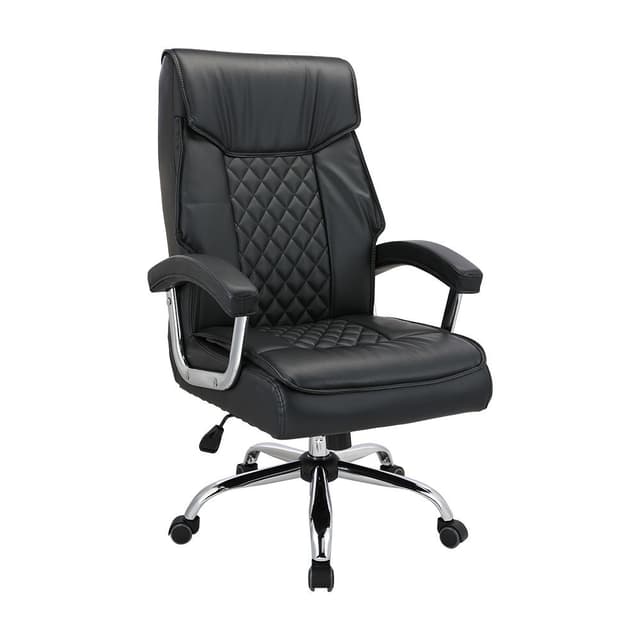 INDEX LIVING MALL เก้าอี้สำนักงาน เก้าอี้ผู้บริหาร รุ่น เอมเมอร์สัน - สีดำ เก้าอี้สีดำ ฐานเหล็กชุบโครเมียม รับน้ำหนักได้ 120 กิโลกรัม