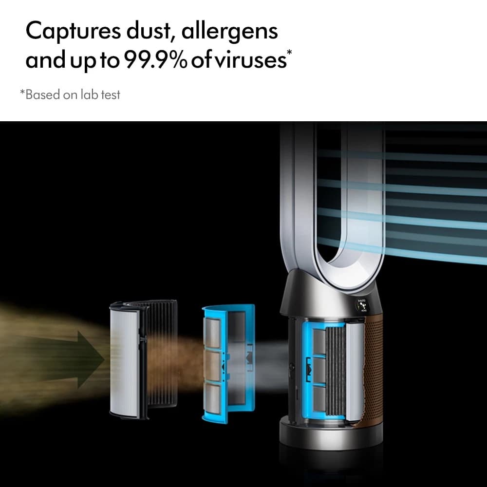Dyson รุ่น TP09 Purifier Cool Formaldehyde เครื่องฟอกอากาศและพัดลม สีขาวทอง พร้อมเทคโนโลยีกำจัดสารฟอร์มาลดีไฮด์อย่างถาวร https://lnwchill.com