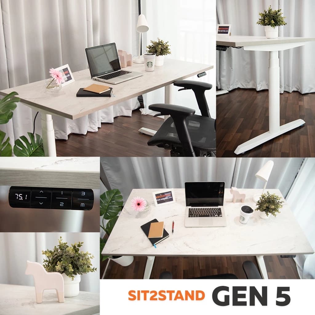 ErgoTrend (Pre-Order) โต๊ะปรับระดับไฟฟ้าเพื่อสุขภาพ Sit2Stand GEN5 ไม้PB (Premium dual motor) https://lnwchill.com