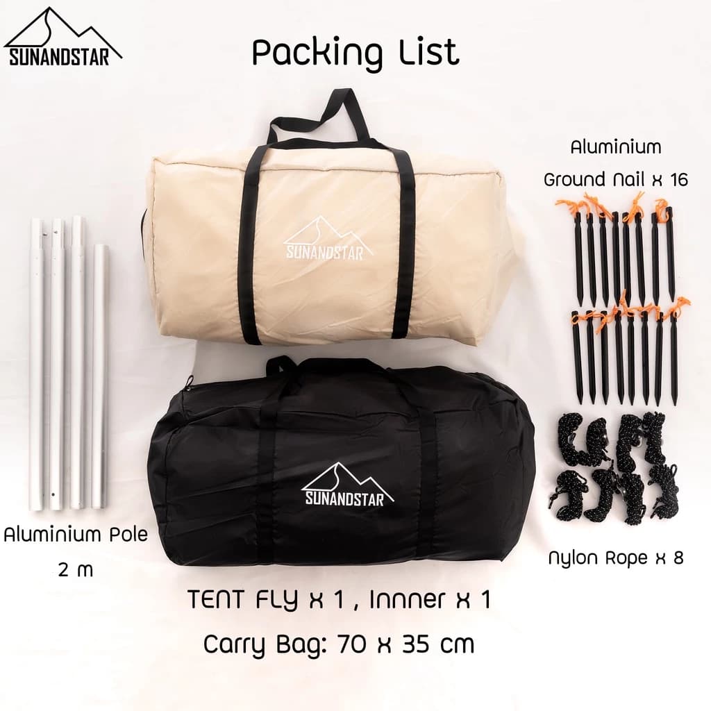 SUN&STAR TEEPEE 5P เต็นท์กระโจม ทรง8เหลี่ยม ขนาด 5-6 คน กันน้ำ กันฝน ผ้าหนา ทนทาน 210D Oxford Ripstop https://lnwchill.com