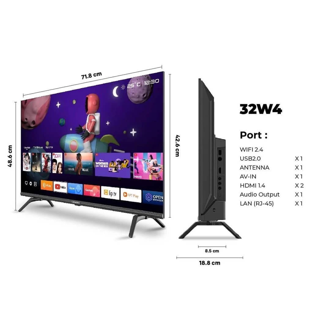 SKYWORTH ขนาด 32 นิ้ว Smart TV สมาร์ททีวี รุ่น 32W4 คมชัด HD Ready รองรับ WIFI Youtube Browser สินค้าขายดี เกรดคุณภาพ https://lnwchill.com