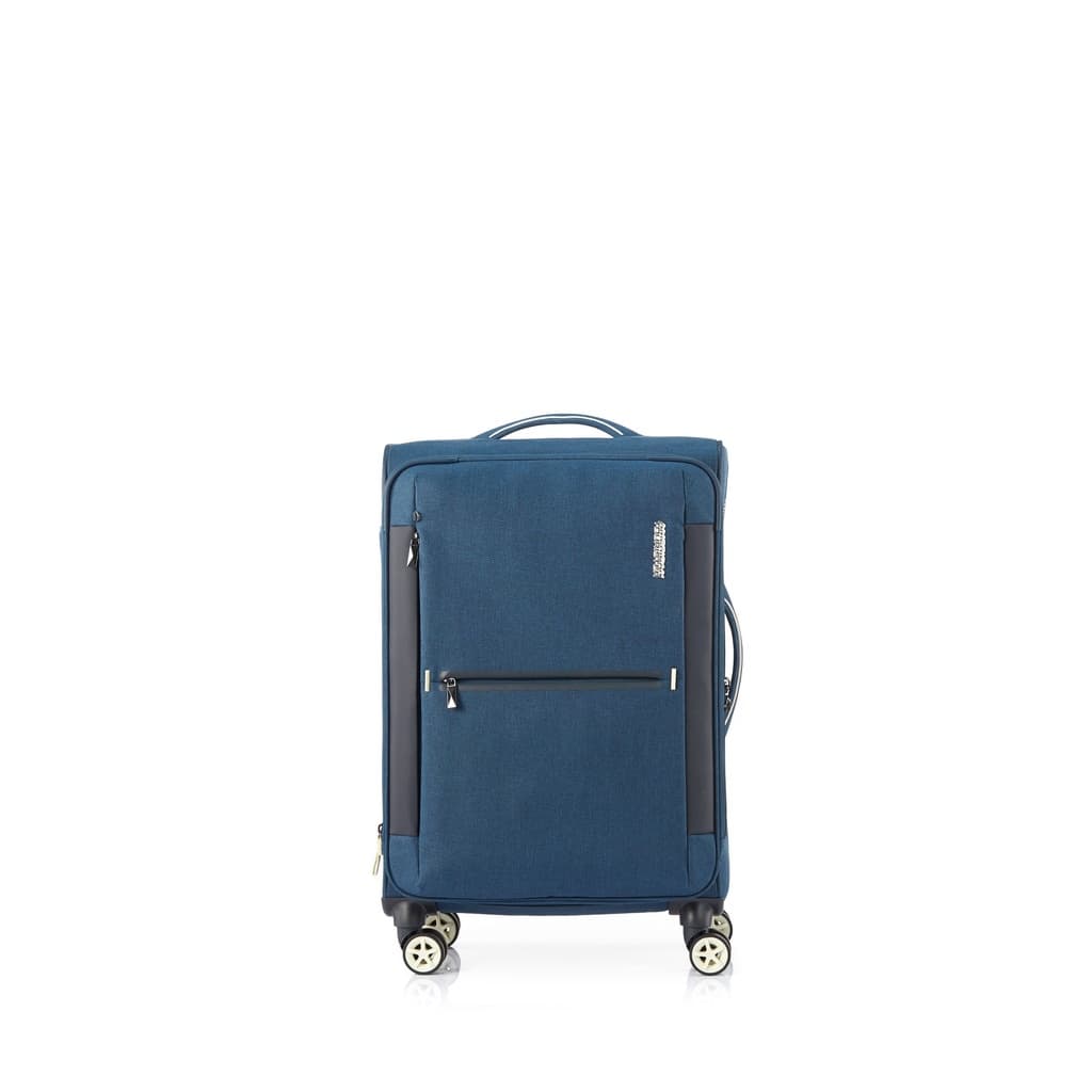 AMERICAN TOURISTER รุ่น DROYCE SPINNER 68/25 EXP TSA กระเป๋าเดินทางล้อลาก 25 นิ้ว แบบผ้า น้ำหนักเบาพิเศษ ขยายความจุได้ พร้อมซิปนิรภัย DUOSAF https://lnwchill.com