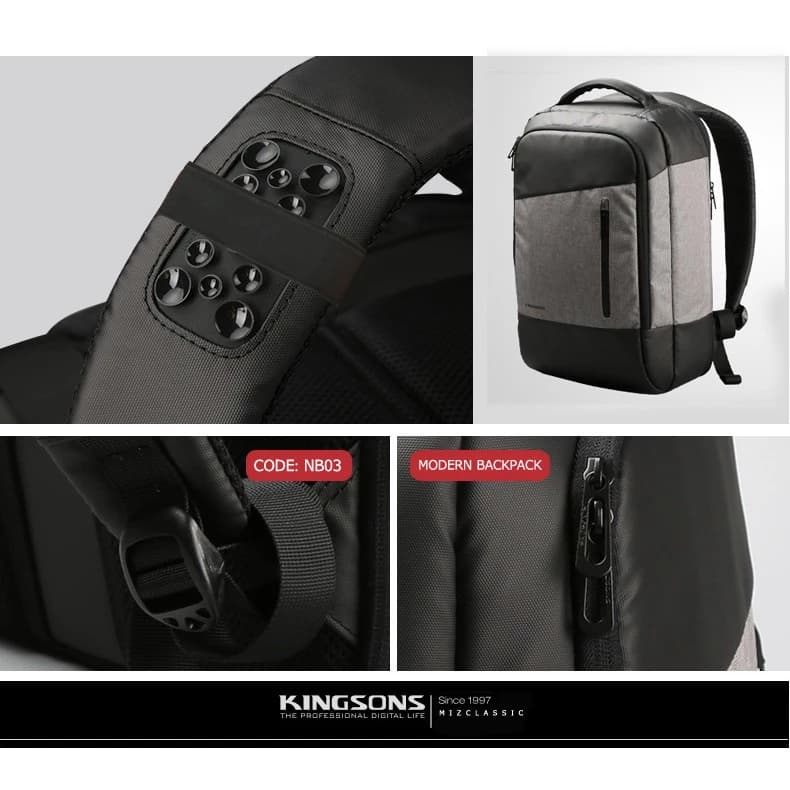 Kingsons NB03 กระเป๋าโน๊ตบุ๊ค ช่องเสียบ USB เกรดคุณภาพ กระเป๋าคอมพิวเตอร์ กระเป๋าคอม พกพาสะดวก กระเป๋า laptop Macbook https://lnwchill.com