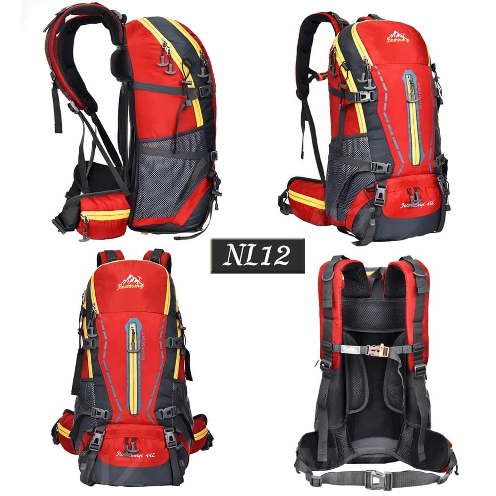NL12 กระเป๋าเป้เดินป่า ขนาดกระเป๋า 45 L (เสริมโครง) เป้รับน้ำหนัก เป้ทนทาน เป้สะพายหลัง เป้เดินทาง เป้ลุย โครงอลูมิเนียม https://lnwchill.com