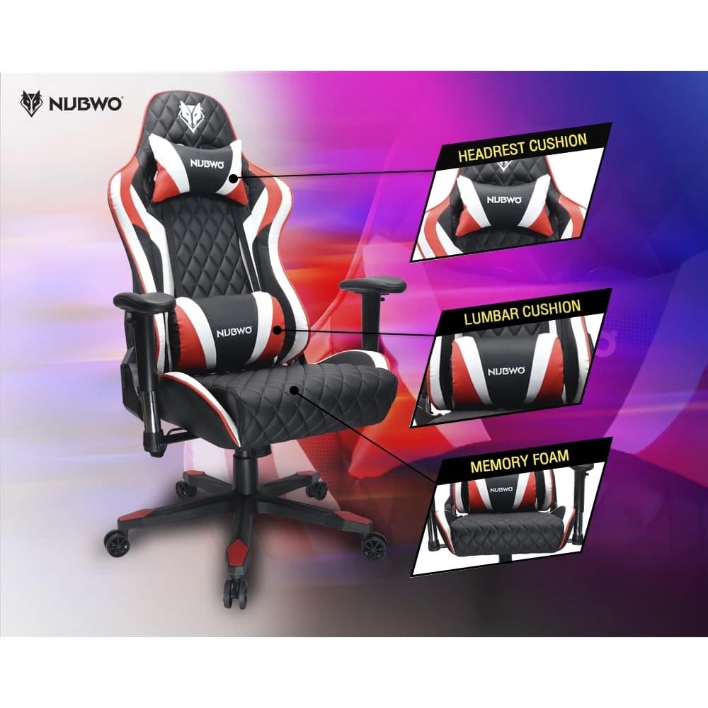 Nubwo เก้าอี้เกมมิ่ง เก้าอี้เกมมิ่งเพื่อสุขภาพ เก้าอี้ทำงาน ดีไซน์เท่ Gaming Chair E-Sport เอนได้ 160 องศา เก้าอี้เบาะ นุ่ม เกรดคุณภาพ รองรับ 160 กก. ส่วนสูง 160-190 รุ่น NBCH-020 https://lnwchill.com